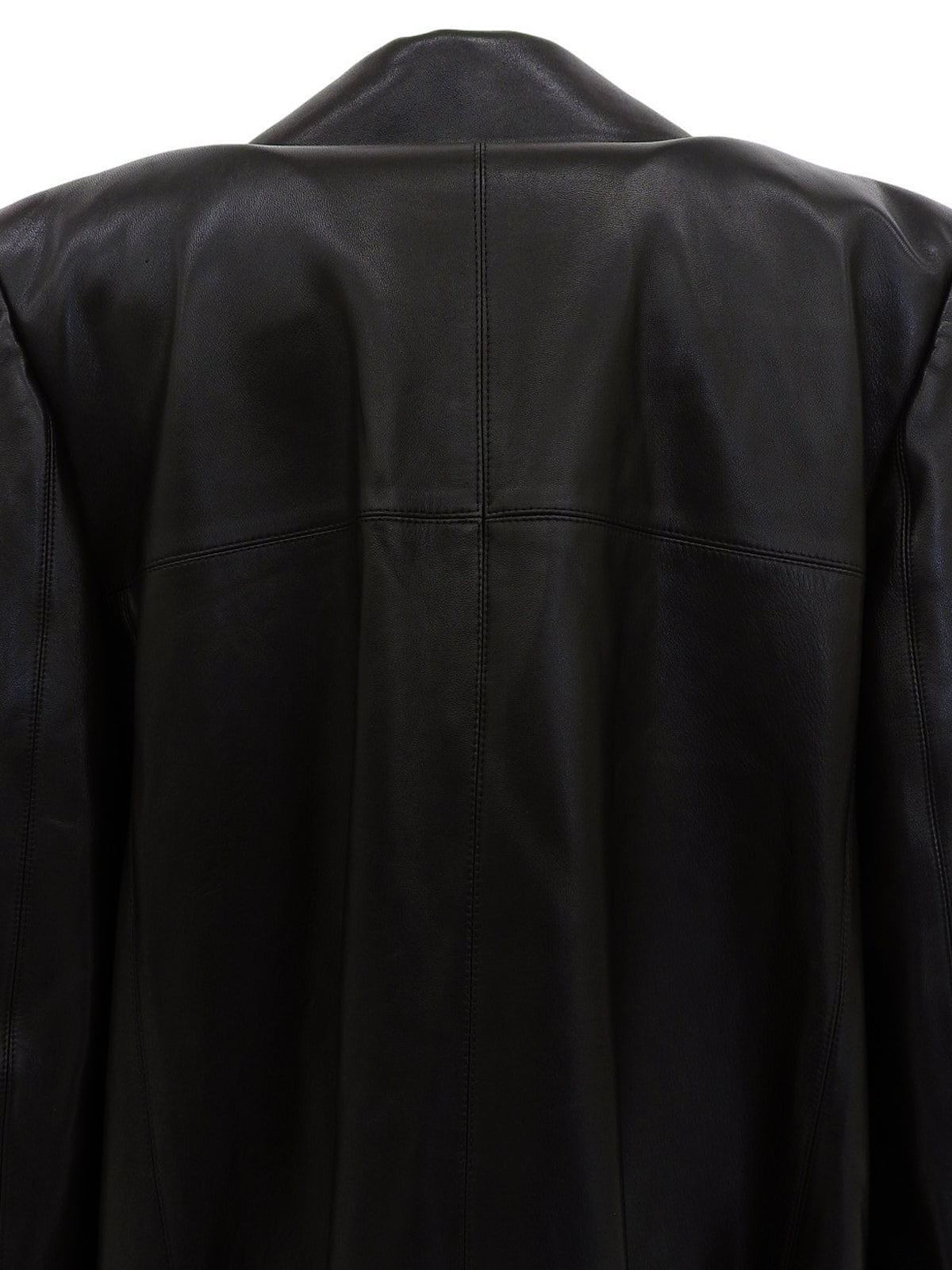 2001年製 リアルレザーCCマークボタンコート ブラック