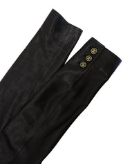 2001年製 リアルレザーCCマークボタンコート ブラック