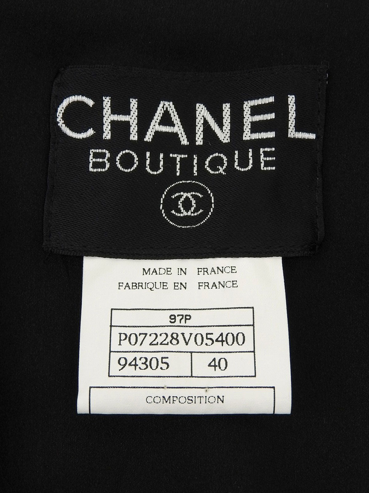 1997年製　ウールCCマークボタンロングジャケット　ブラック