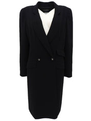 1997年製　ウールCCマークボタンロングジャケット　ブラック