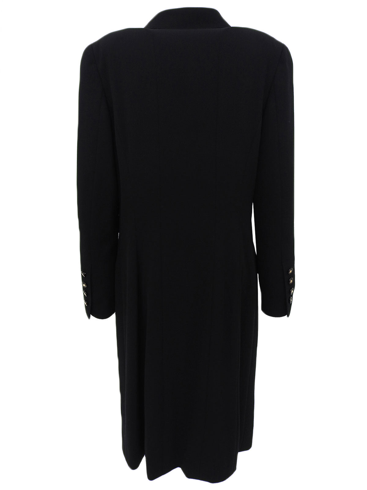 1997年製　ウールCCマークボタンロングジャケット　ブラック