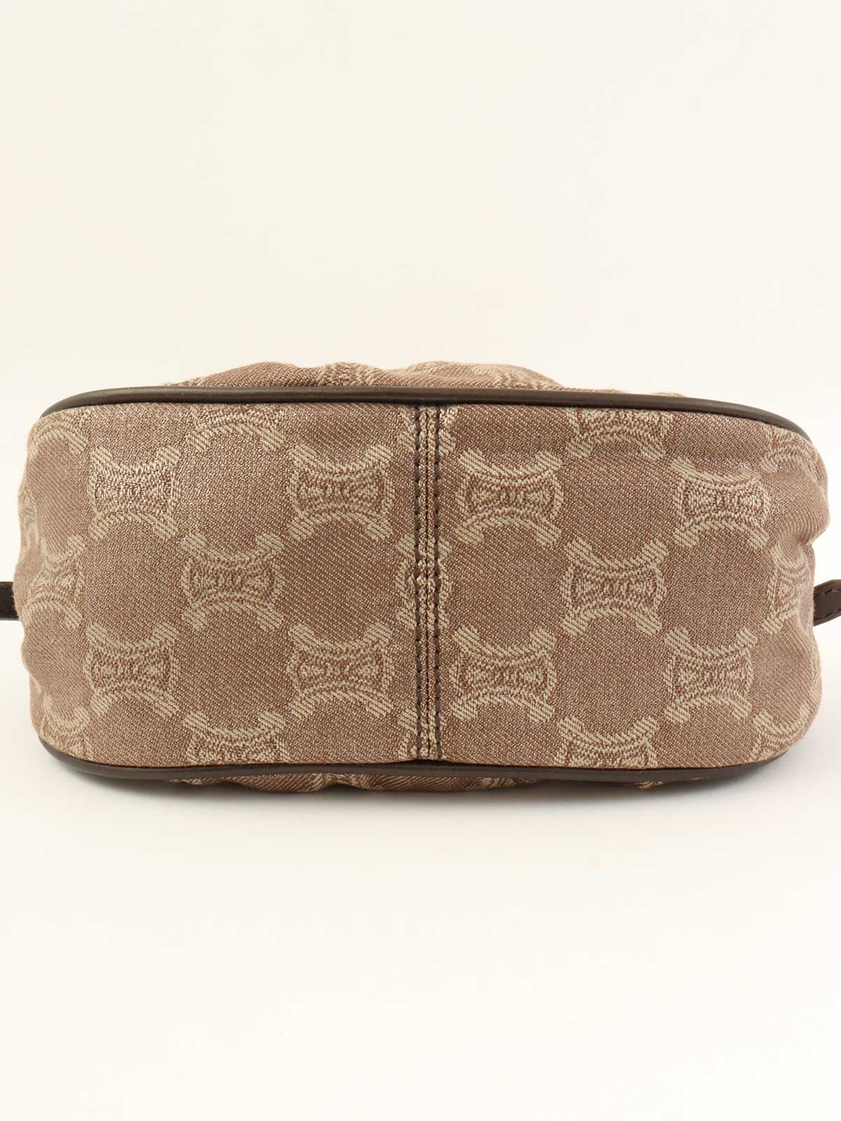 キャンバスマカダムパターンワンショルダーバッグ ブラウン