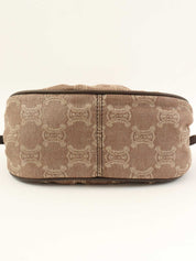 キャンバスマカダムパターンワンショルダーバッグ ブラウン