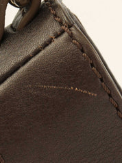 キャンバスマカダムパターンワンショルダーバッグ ブラウン