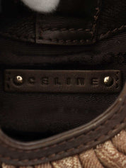 キャンバスマカダムパターンワンショルダーバッグ ブラウン