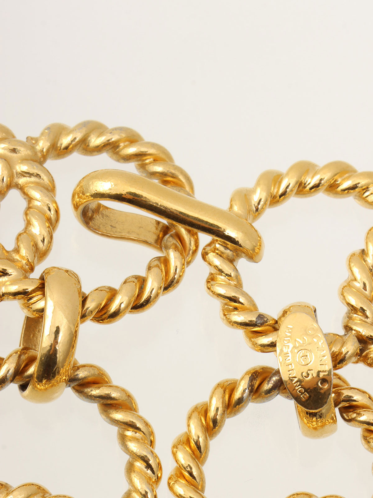 1990年产CC标志硬币吊坠链条腰带，金色