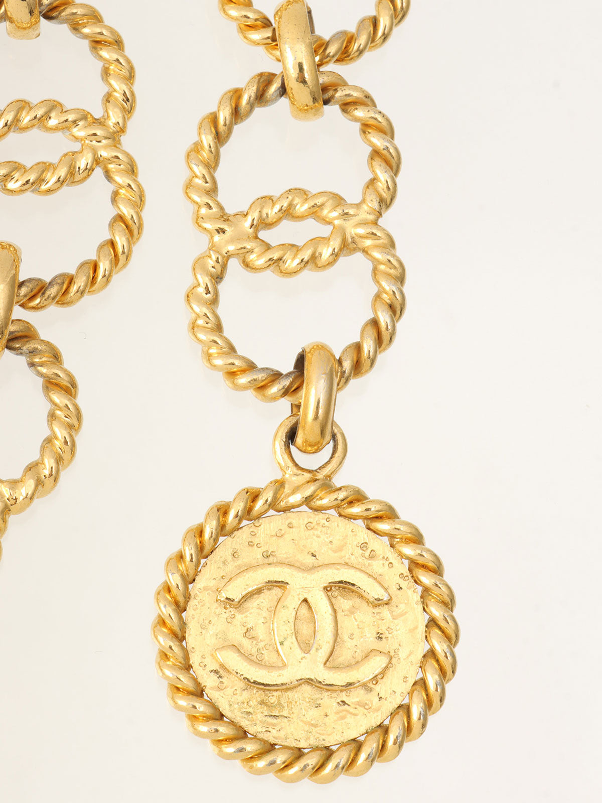 1990年製 CCマークコインチャームチェーンベルト ゴールド