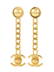 1996年製 CCターンロックチェーンスウィングイヤリング ゴールド