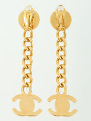 1996年製 CCターンロックチェーンスウィングイヤリング ゴールド