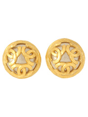 1994 Round 3CC Mark Design Earrings Gold