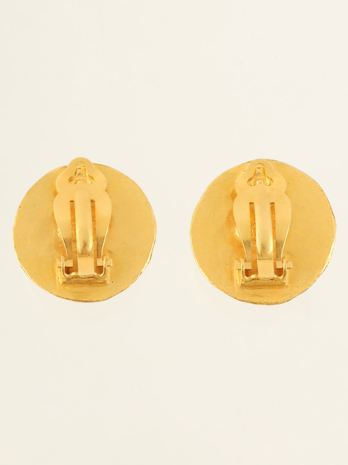 1994 Round 3CC Mark Design Earrings Gold