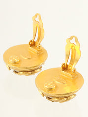1994 Round 3CC Mark Design Earrings Gold