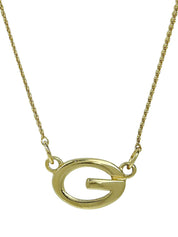 Gロゴプレートネックレス ゴールド