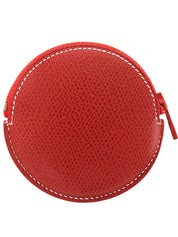 Round Anagram Embossed Coin Case, Red