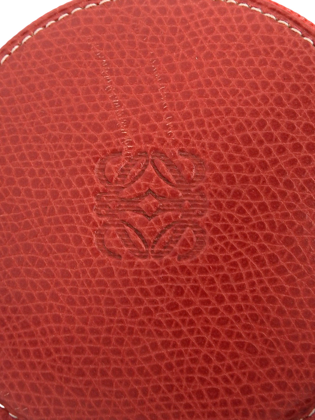 Round Anagram Embossed Coin Case, Red