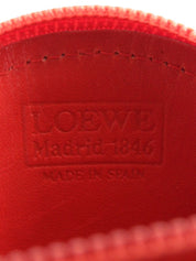 Round Anagram Embossed Coin Case, Red