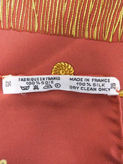 カレ90　Poste Et Cavalerieパターンスカーフ　テラコッタ/マルチ