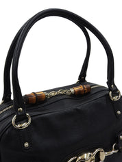 ホースビットプレートショルダーバッグ ブラック