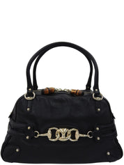 ホースビットプレートショルダーバッグ ブラック