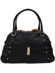 ホースビットプレートショルダーバッグ ブラック