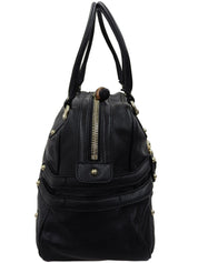 ホースビットプレートショルダーバッグ ブラック