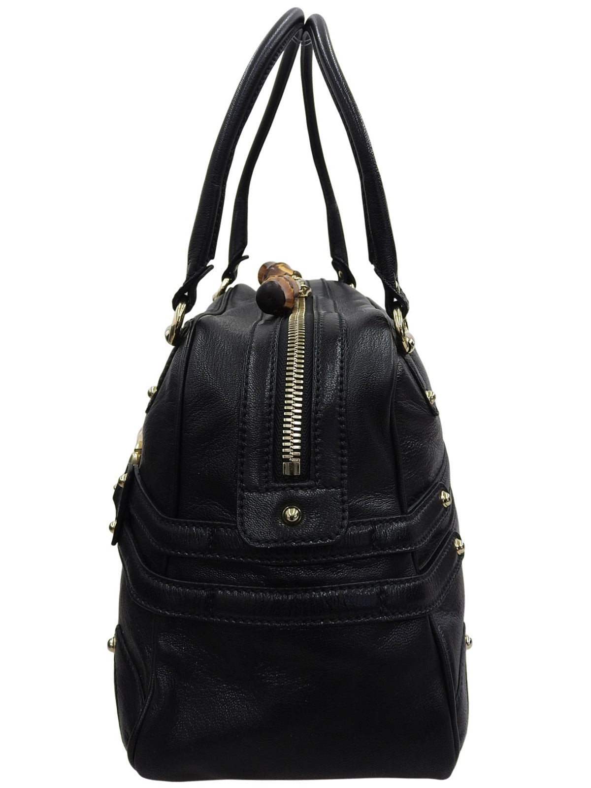 ホースビットプレートショルダーバッグ ブラック