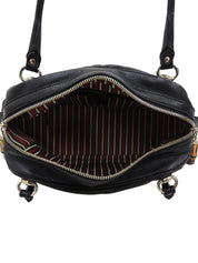 ホースビットプレートショルダーバッグ ブラック