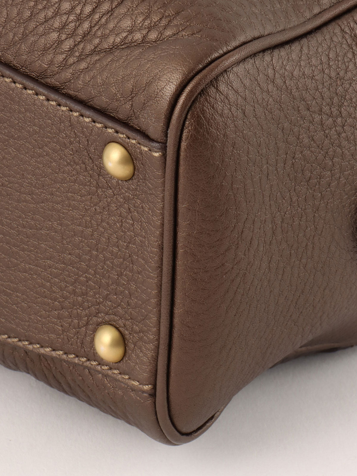 Gancini Plate 2-Way Mini Boston Bag, Brown