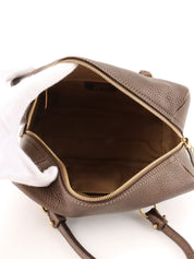 Gancini Plate 2-Way Mini Boston Bag, Brown