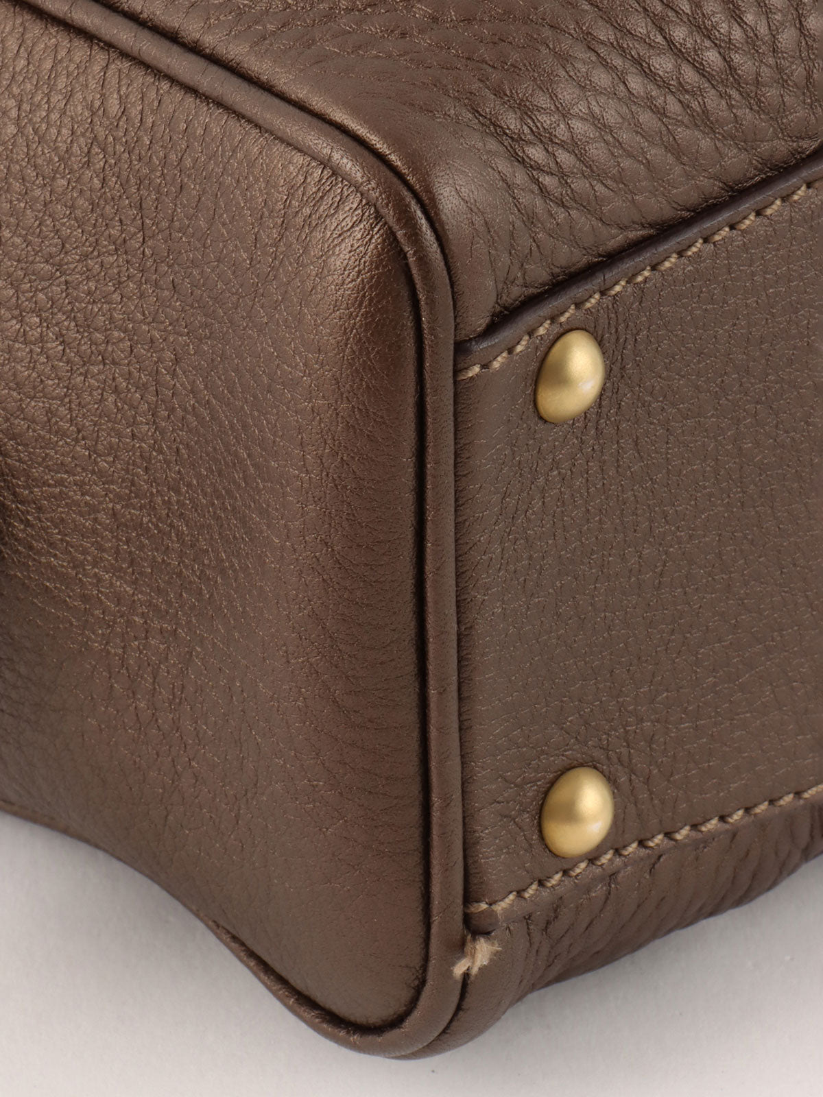 Gancini Plate 2-Way Mini Boston Bag, Brown