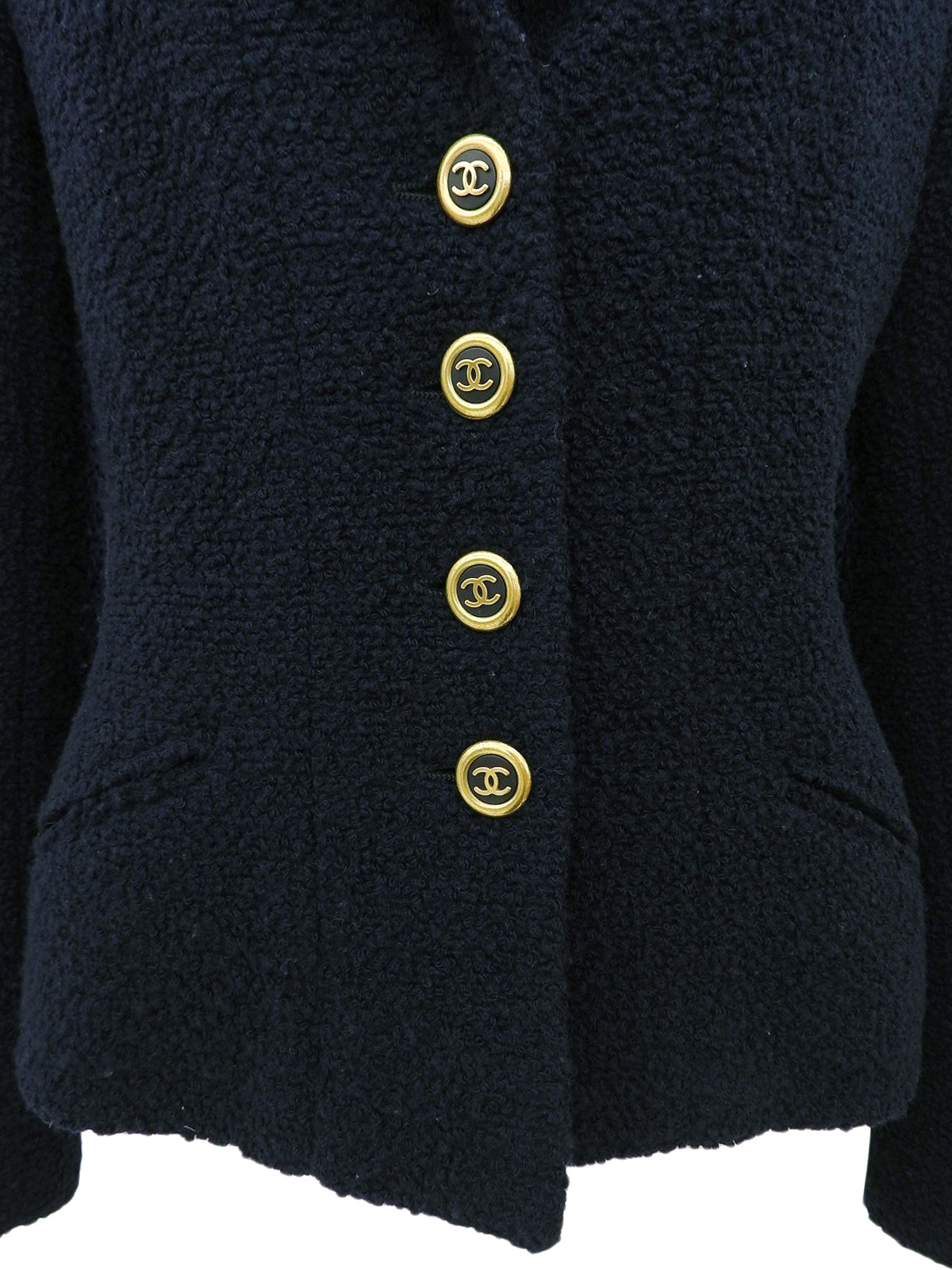 ウールCCマークボタンジャケット ネイビー