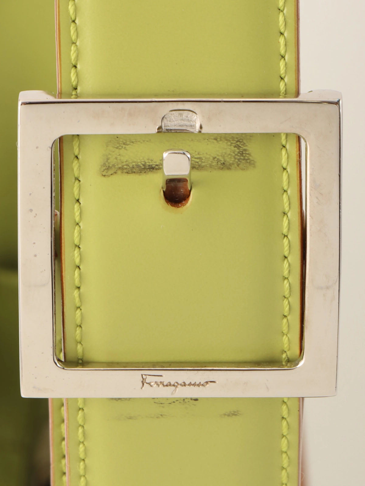 Gancini Plate One-Shoulder Bag Light Green