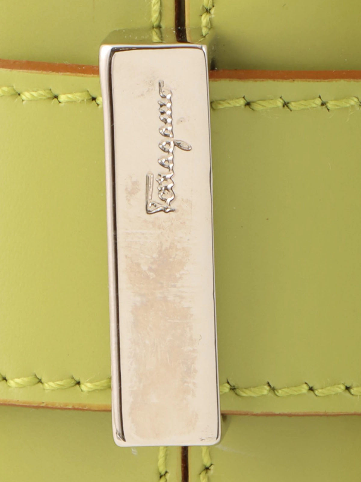 Gancini Plate One-Shoulder Bag Light Green