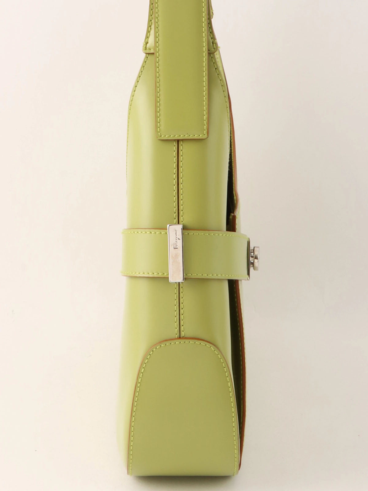 Gancini Plate One-Shoulder Bag Light Green