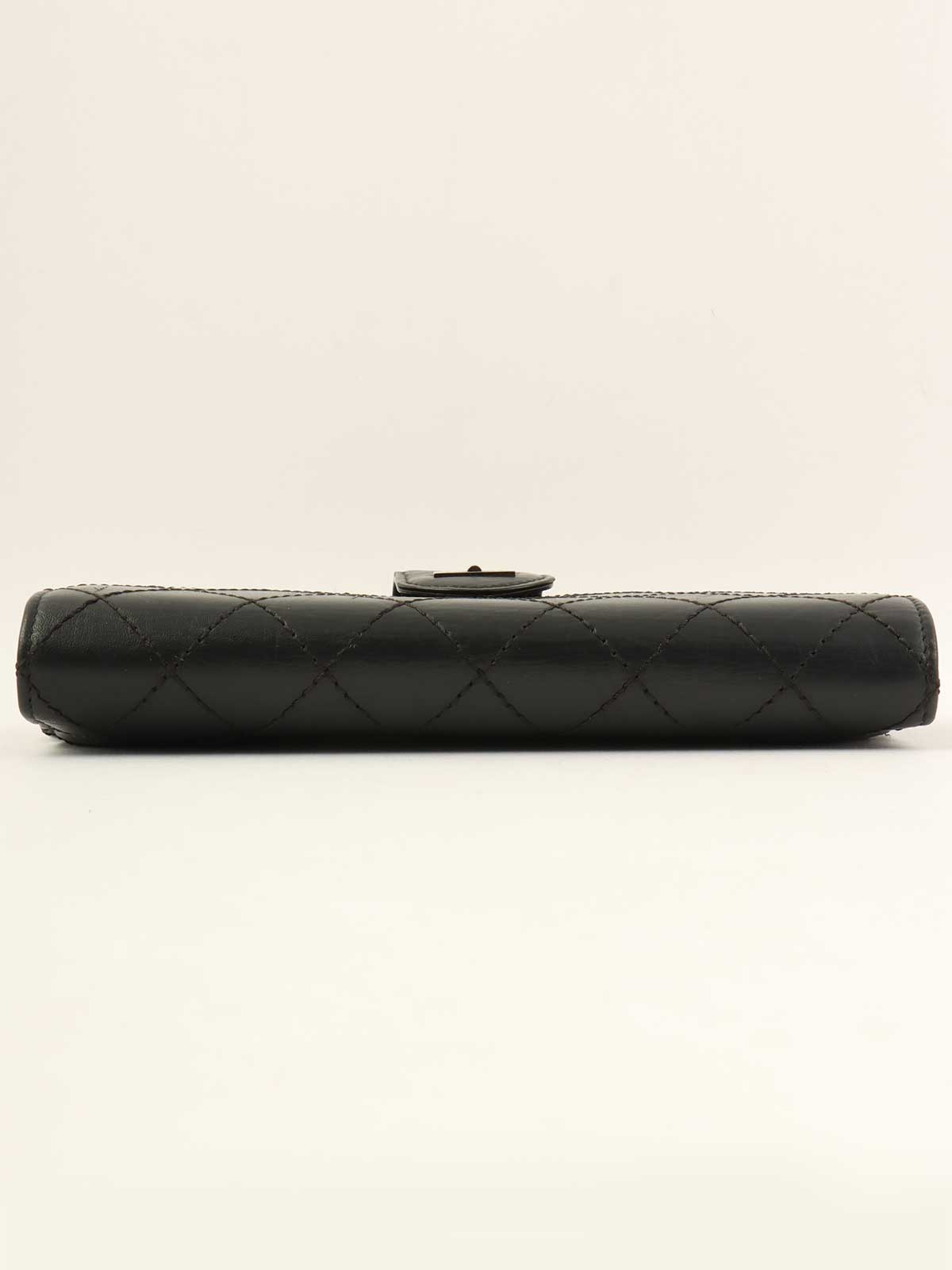 2012 Matelasse Stitch 2.55 Long Wallet in Black