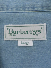 ロゴ刺繍ハーフスリーブシャツ　ブルー