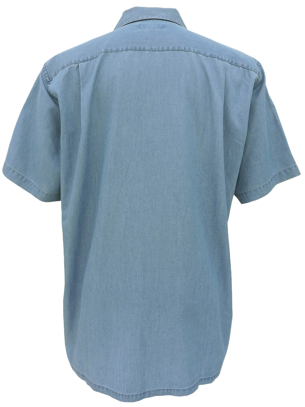 ロゴ刺繍半袖シャツ ブルー