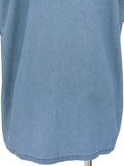 ロゴ刺繍ハーフスリーブシャツ　ブルー