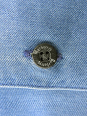 ロゴ刺繍ハーフスリーブシャツ　ブルー