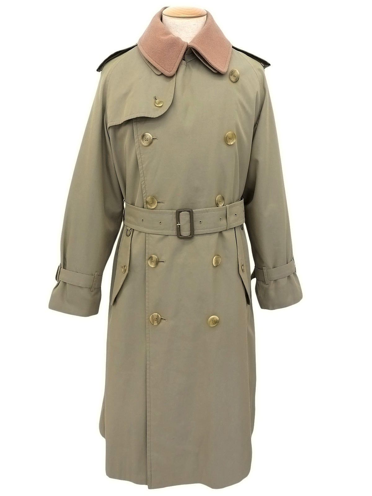 ノバチェックライニングトレンチコート カーキ