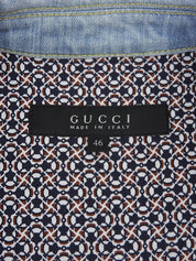 ロゴボタンデニムジャケット ライトブルー