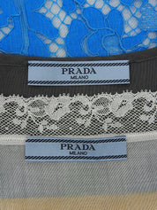 レースデザインキャミソールワンピース ターコイズブルー/イエロー