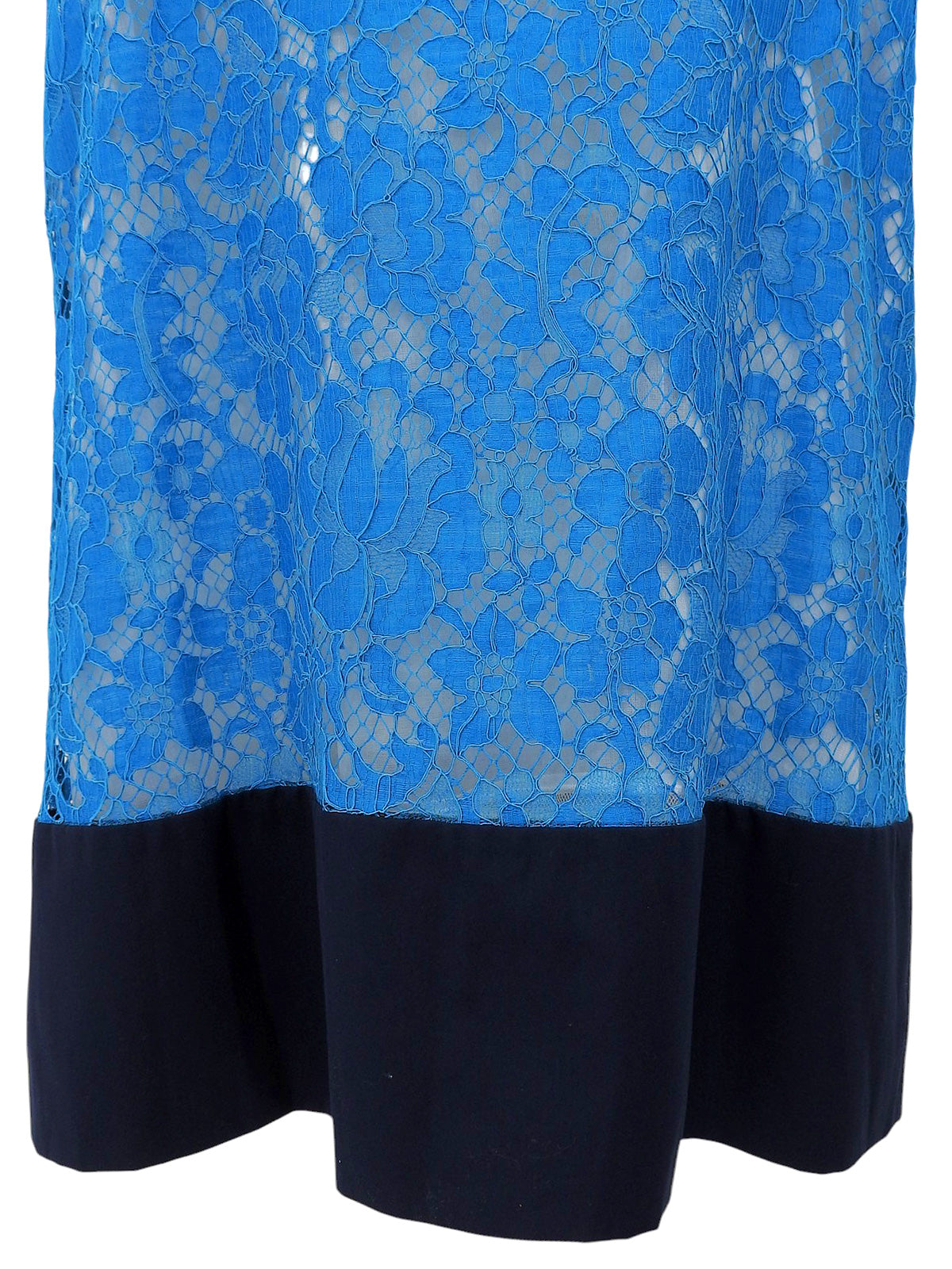 Lace design camisole dress in turquoise blue/yellow