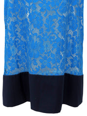 蕾丝吊带连衣裙，蓝绿色/黄色