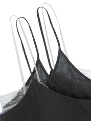 蕾丝吊带连衣裙，蓝绿色/黄色