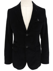 Corduroy Logo Button Jacket in Black