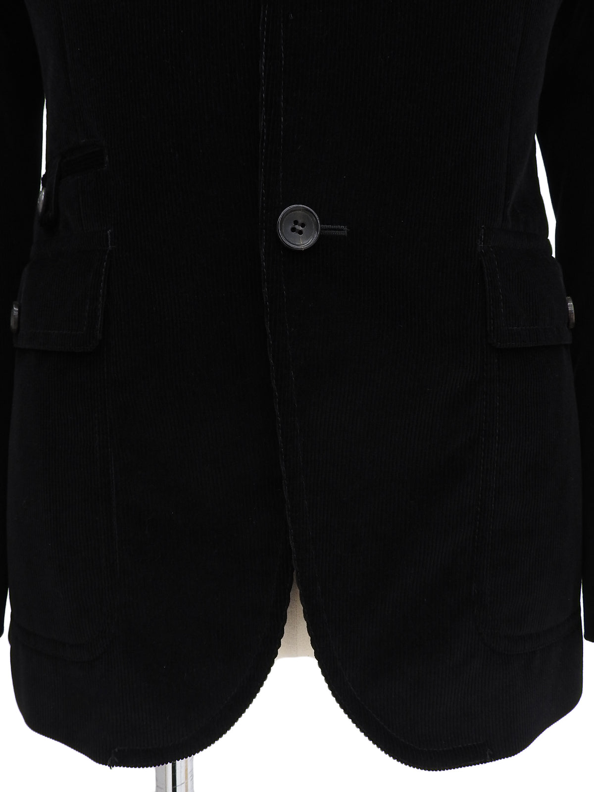 Corduroy Logo Button Jacket in Black