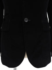 Corduroy Logo Button Jacket in Black