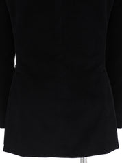 Corduroy Logo Button Jacket in Black