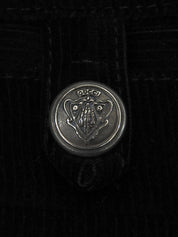 Corduroy Logo Button Jacket in Black
